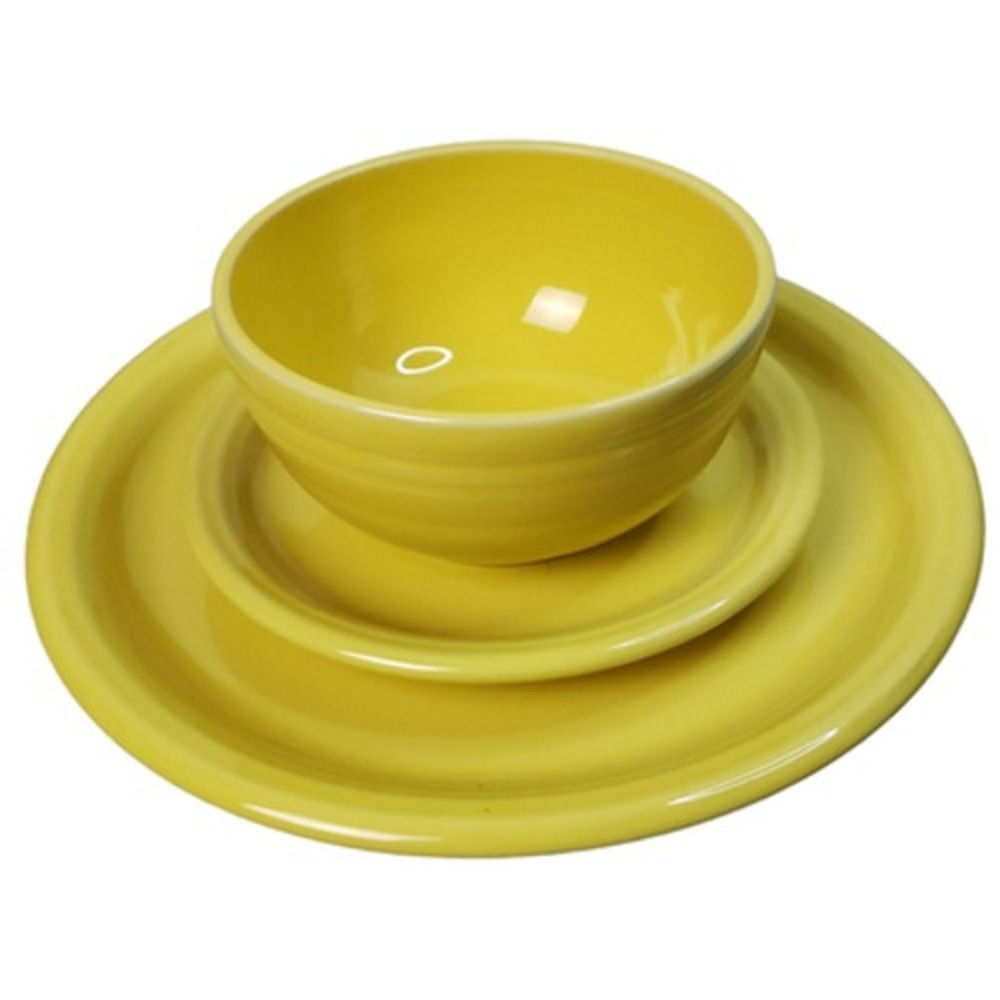Fiesta Sunflower 3pc Bistro Set 1482 320 Fiestaware Retired Yellow NOB Made USA